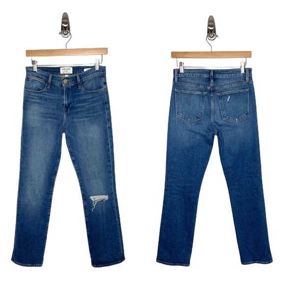 Frame | Le High Straight Jeans in Thistlemore 24 - Picture 1 of 7